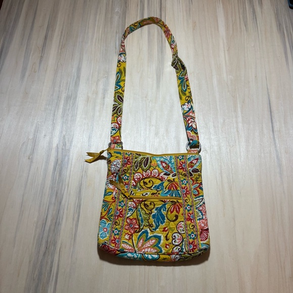 Vera Bradley Yellow and Blue Floral Crossbody Bag - Picture 2 of 4